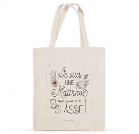 Sac en coton Maitresse cent pour cent classe